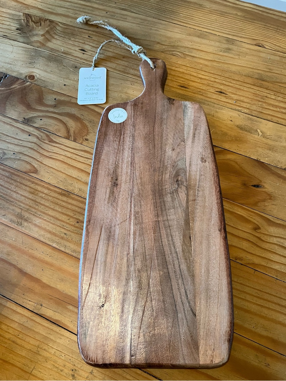 Wellwood by Home Essentials Acacia Wood Serving & Cutting Board with Handle